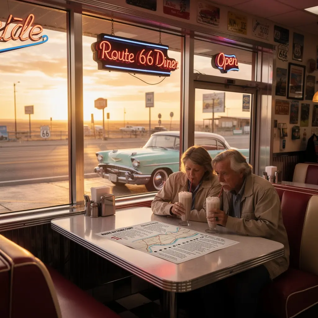 Karta trasy przedstawiająca popularne punkty widokowe oraz atrakcje turystyczne.